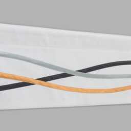 Minimalist Valance - Tangerine White Black Silver Modern Curtain, Contemporary Orange Window Treatment For Kitchen Decor, Custom - thumbnail 3