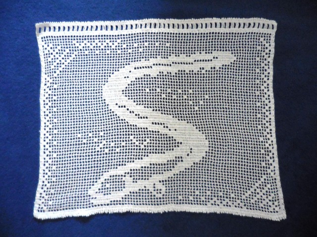 Crochet Curtain Natural Fish Crocheted Vintage Eel Bathroom - image 1