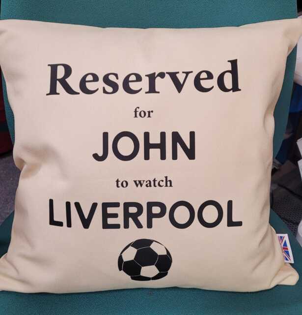 Personalised Football Cushion. Add Any Name & Team. Christmas Present - Made in UK - image 1