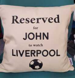 Personalised Football Cushion. Add Any Name & Team. Christmas Present - Made in UK - thumbnail 1