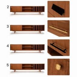 Mid-Century Sideboard, Dresser, Commode, Credenza Made Of Oak Vaneer - Livlo T-S18 - thumbnail 3