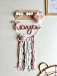 Handmade Personalized Kids Room Dreamcatcher For Boho Nursery Wall Decor, Soft Hanging Baby & Childrens - thumbnail 1