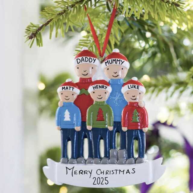 Personalized Family Christmas Jumper Decoration Hand Resin Keepsake - image 1