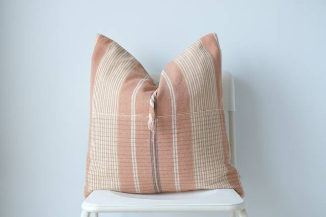 Handwoven Karen Hemp Pillow Cover Brown Neutral Boho Decor - 20x20 - image 1