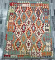 Kilim Rug Heritage, Handmade Artisan Afghan Turkish Navajo Natural Wool 194x155 cm - thumbnail 1