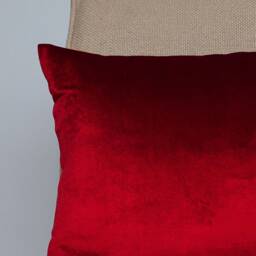 Bella Plain Velvet Boudoir Cushion. Bright Red Supersoft Chenille. Modern & On-Trend Home Accessory. 17x12 - thumbnail 2