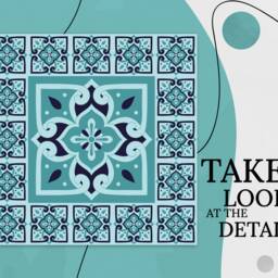 Patchwork Azulejos Tiles Sky Colors Vinyl Flooring, Blue Sheet Green Flooring Linoleum, Portugal Linoleum in Roll - thumbnail 2