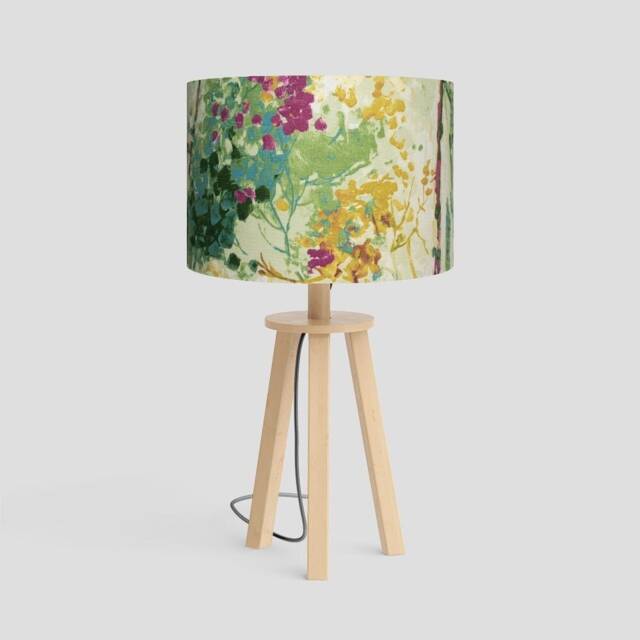 Handmade Silver Birch Fabric Lampshade - Botanical Cottage Garden Style - image 1