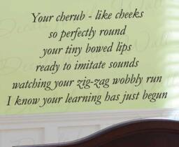 Your Cherub Like Cheeks So Perfectly Round Boy & Girl Room Kid Baby Nursery Vinyl Decor Art Quote Decal Wall Decoration Sticker K56 - thumbnail 1
