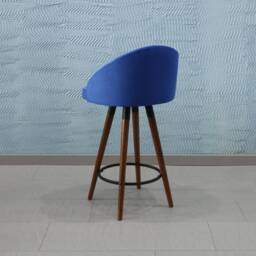 Swivel Counter Stools - Bar Large Chairs Wooden Legs Velvet/Leather Seat Height - thumbnail 3