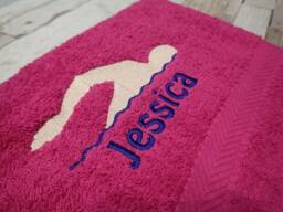 Swimming Personalised Embroidered Towel, Any Name, Sport, Adult Or Kids Gift, Gift For Men & Women, Birthday, Christmas - thumbnail 1