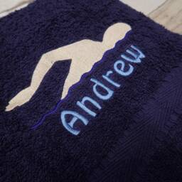 Swimming Personalised Embroidered Towel, Any Name, Sport, Adult Or Kids Gift, Gift For Men & Women, Birthday, Christmas - thumbnail 4