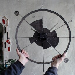 Metal Industrial Clock, Non-Standard Design Handmade By The Steel Style Things, 6Th Iron Anniversary Gift - thumbnail 3