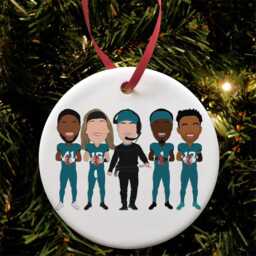 Jaguars 2024-25 Christmas Tree Decoration Flat Ceramic Bauble Choice Of Design American Football Great Jacksonville Fans Xmas Gift - thumbnail 1