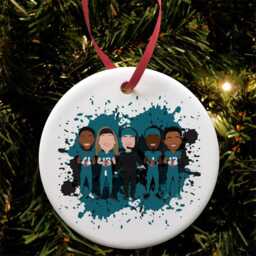 Jaguars 2024-25 Christmas Tree Decoration Flat Ceramic Bauble Choice Of Design American Football Great Jacksonville Fans Xmas Gift - thumbnail 2