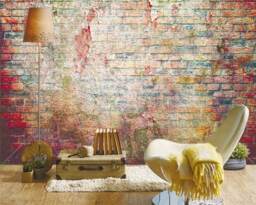 Brick Wall Graffiti Art Wallpaper 255cm - H X 280cm - W 3D Sticker Decor Street Mural Self Adhesive - thumbnail 3