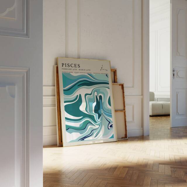 Astrology Print - Pisces Poster Gifts Zodiac Tarot Art A4 - image 1