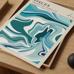 Astrology Print - Pisces Poster Gifts Zodiac Tarot Art A4 - thumbnail 3