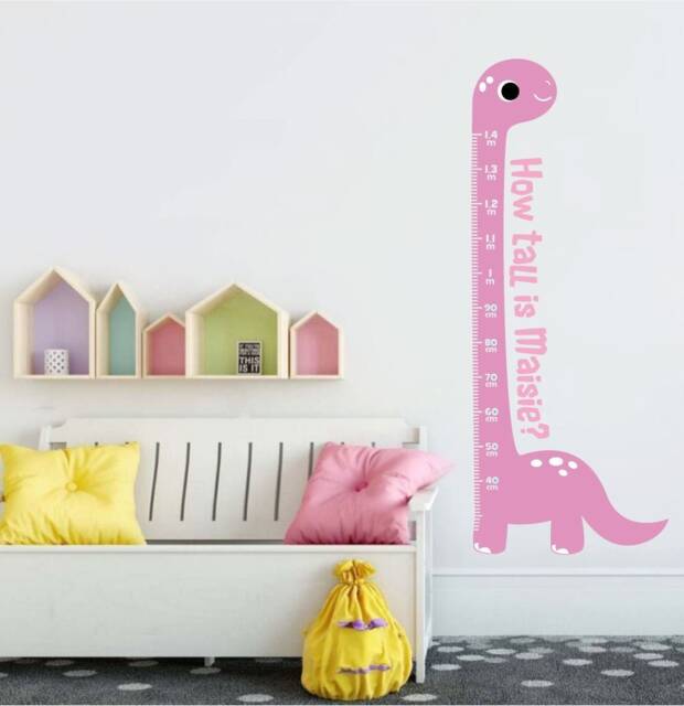 Dinosaur Height Chart Wall Decal, Growth Sticker, Dinosaur Decor - image 1
