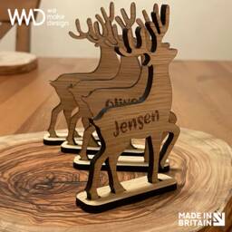 Personalised Christmas 2025 Reindeer Place Name Decoration - thumbnail 1