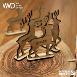 Personalised Christmas 2025 Reindeer Place Name Decoration - thumbnail 2
