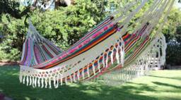 Vibrant Inca Hammock - Lightweight, Double, Handmade Ultra-Comfy For Outdoor Bliss & Relaxation - thumbnail 1
