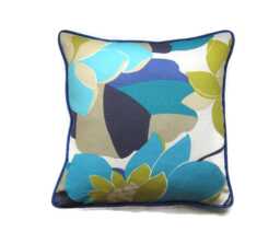 Scion Diva Floral Cotton Cushion Cover Blue Turquoise Green Pillow - thumbnail 1