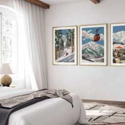 Japanese Ski Poster Set Of 3 - Vintage Skiing Wall Art, Travel Scenic Japan Slopes Prints, Winter Sports Gift Idea - thumbnail 2