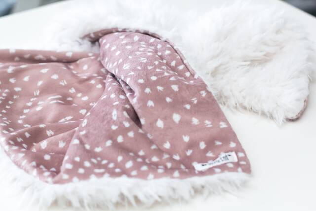 Mauve Minky Lovey Boho Tile Dot Baby Blanket - image 1