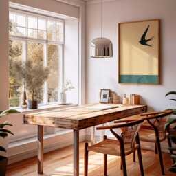 Yellow Swallow Bird Poster - Minimalist Japanese Style Nature Wall Art - thumbnail 2