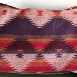 Wool Blend Blanket in Purple Red Gold - Valley - thumbnail 2