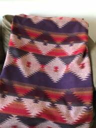 Wool Blend Blanket in Purple Red Gold - Valley - thumbnail 1