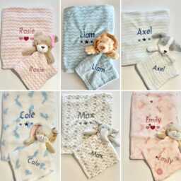 Personalised Baby Gift Set, Embroidered Blanket & Comforter Newborn - thumbnail 2