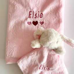 Personalised Baby Gift Set, Embroidered Blanket & Comforter Newborn - thumbnail 3