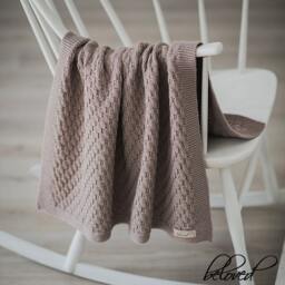 Hand Knitted Merino Wool Baby Blanket Soft Snuggle Knit - thumbnail 1