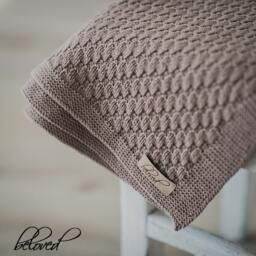 Hand Knitted Merino Wool Baby Blanket Soft Snuggle Knit - thumbnail 2