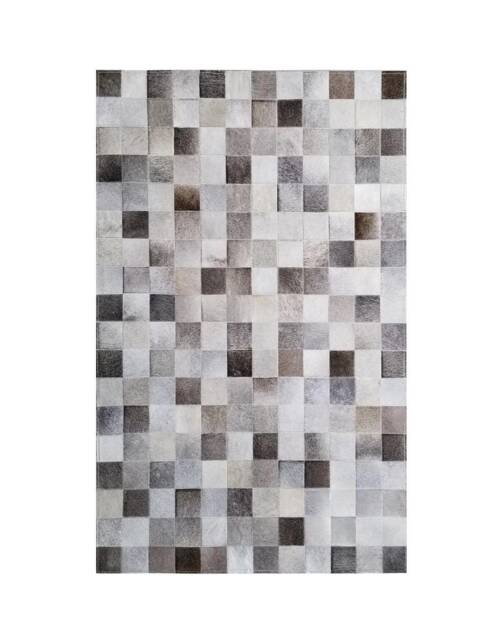 Grey Cowhide Patchwork Rug Leather Hide Area Farmhouse Decor Rustic Home New Gift - image 1