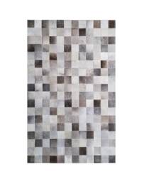 Grey Cowhide Patchwork Rug Leather Hide Area Farmhouse Decor Rustic Home New Gift - thumbnail 1
