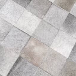 Grey Cowhide Patchwork Rug Leather Hide Area Farmhouse Decor Rustic Home New Gift - thumbnail 4