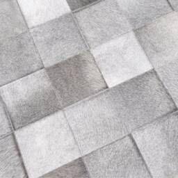 Grey Cowhide Patchwork Rug Leather Hide Area Farmhouse Decor Rustic Home New Gift - thumbnail 2