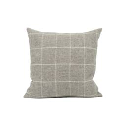 Art Of The Loom - Siegfried Wool Check Zinc 100% Pure Cushion Cover Handmade Throw Pillow Designer Home D??cor - thumbnail 2