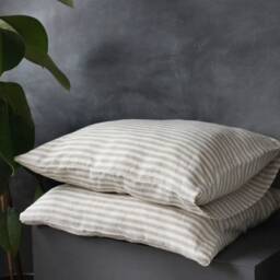 Natural Striped Linen Pillow Case - thumbnail 4