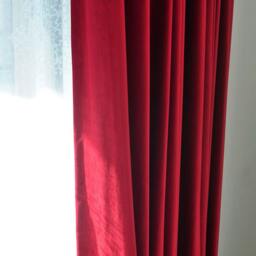 Pair Of Red Velvet Curtains, Bedroom Living Room Custom Curtains - thumbnail 2