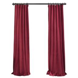 Pair Of Red Velvet Curtains, Bedroom Living Room Custom Curtains - thumbnail 3
