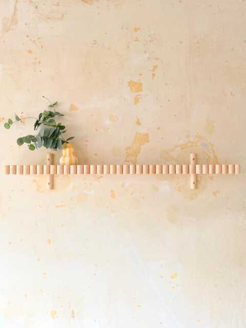 Rippling Scalloped Maple Scandi Floating Shelf - Modern Fluted Wall Decor Mid Century Scallop Storage - image 1