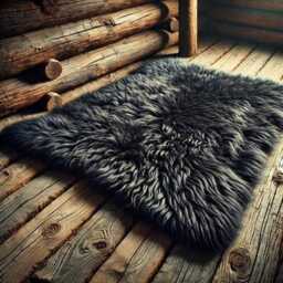 Black Mongolian Llama Faux Fur Area Rug - Long Hair Shag, Handmade Usa - thumbnail 1