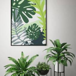 Tropical Leaves Poster - Palm Leaf Wall Art Plant Home Decor Monstera Botanical Jungle Green - thumbnail 3