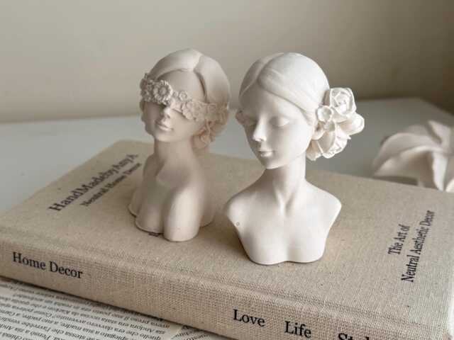 Decor Statue Lady Shelf Sculpture Contemporary Style Minimalist Handmade Jesmonite Neutral Home & Gift - image 1