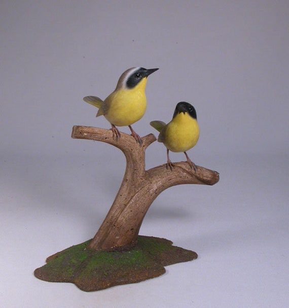 Common Yellowthroat Hand Carved Wooden Bird - image 1