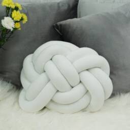 "Handmade Knot Pillow Decorative Cotton Cushion - 11.02"" X 14.96"